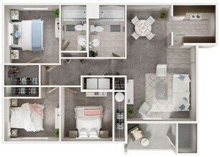 3 Bedroom, 2 Bath D411 floor plan
